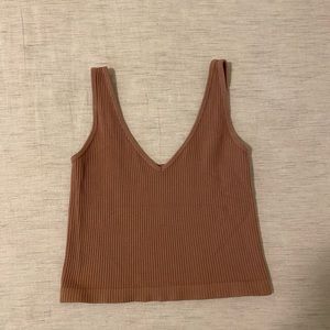 Free people tank in nude tan size M/L